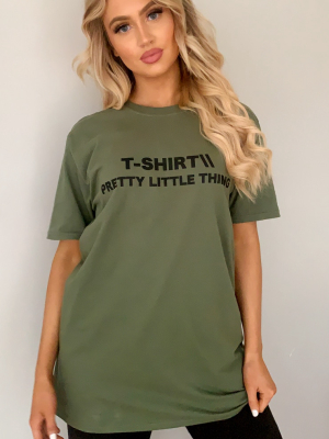 Prettylittlething Khaki Official T Shirt