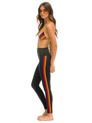 Full Length Hi-rise 5 Stripe Leggings - Charcoal