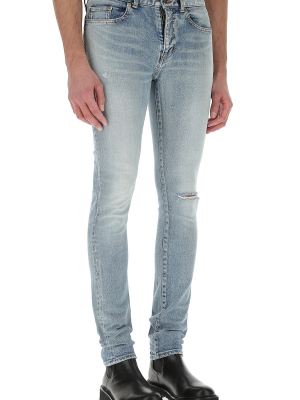 Saint Laurent Distressed Skinny Jeans