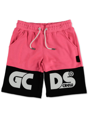 Gcds Kids Logo Printed Two-tone Shorts