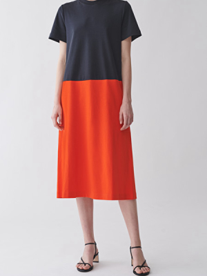 Color-block Cotton Dress