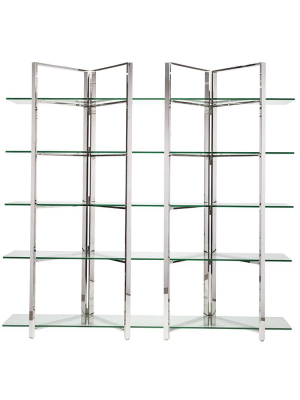 Elton Clear Glass Display Shelving - Silver
