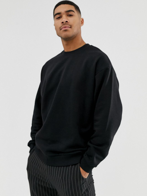 Asos Design Oversized Sweatshirt In Black