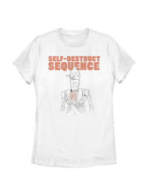 Women's Star Wars The Mandalorian Self-destruct Sequence Ig-88 T-shirt