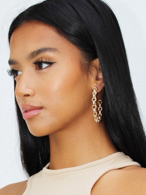 Gold Oversized Chain Twist Earrings