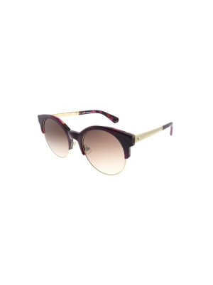 Kate Spade Kaileen/s Ydc Womens Round Sunglasses Burgundy 52mm