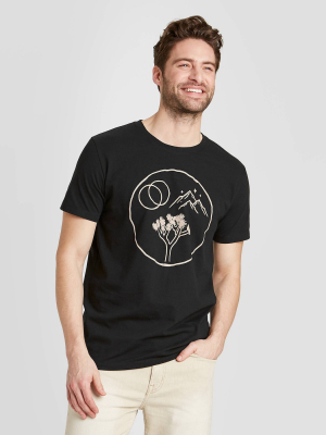 Men's Standard Fit Short Sleeve Crew Neck Explore Graphic T-shirt - Goodfellow & Co™ Black