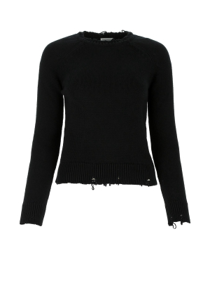 Saint Laurent Distressed Crewneck Sweater