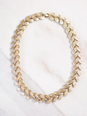Vintage V Link Wide Gold Necklace