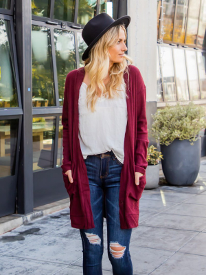 The Margeau Cardigan - Burgundy