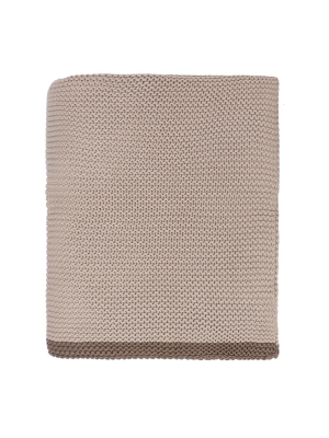 The Beige Knotted Trim Throw Blanket