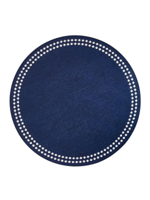 Bodrum Pearls Placemat - Navy & White - Set Of 4