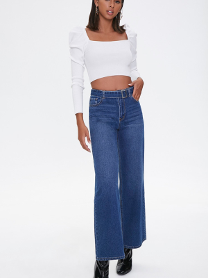 Belted Wide Leg Jeans