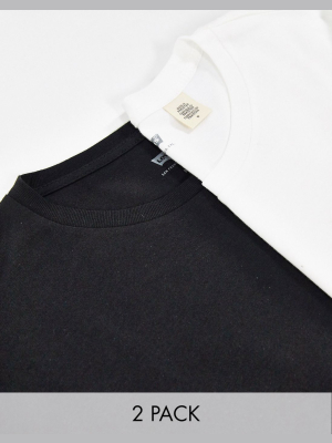 Levi's 2 Pack Logo Long Sleeved T-shirt In Black/white