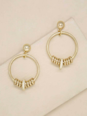 Multi-ring Slider 18k Gold Plated Earrings