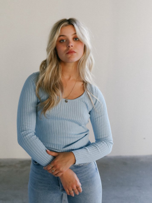 Rolla's Classic Rib Sweater In Sky Blue