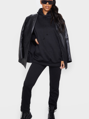 Black Oversized Sweat Hoodie & Straight Leg...