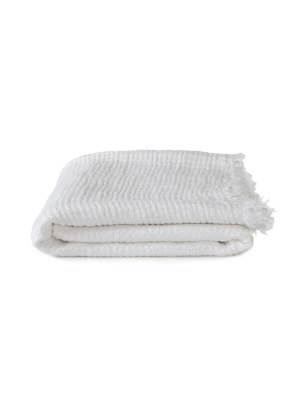 Simple Linen Throw White