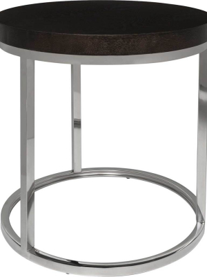 Tullis Black Glass Top Round End Table Black