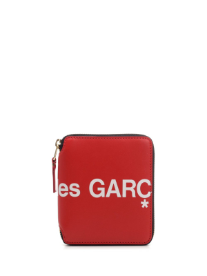 Comme Des Garçons Wallet Logo Print Zip-around Wallet