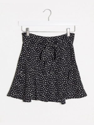 Stradivarius Short With Frill In Polka Dot