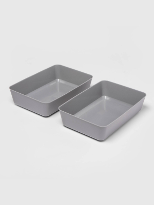 Large 2pk Storage Trays Gray Mist - Room Essentials™