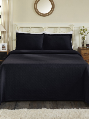 Blue Nile Mills Garson Basket Weave Cotton Jacquard Matelassé Bedspread Set