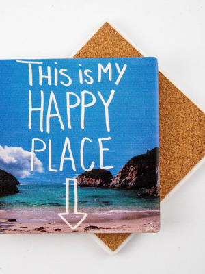 Thirstystone This Is My Happy Place Coaster Set Of 4