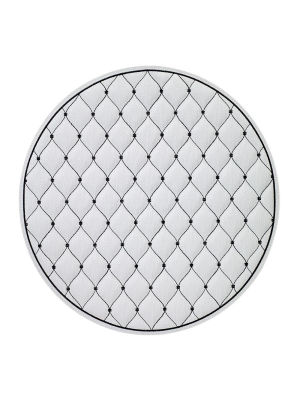 Bodrum Quilted Diamond Placemat - White & Black - Set Of 4