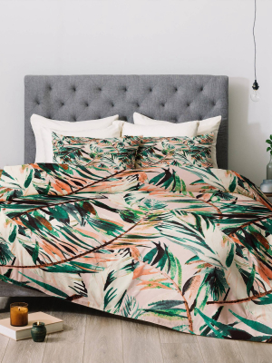 Marta Barragan Camarasa Tropical Leaf Desert Comforter & Sham Set - Deny Designs