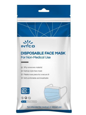 Intco Non-medical Disposable Face Mask - 10ct