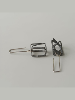 Rectangle Wire Box Earrings