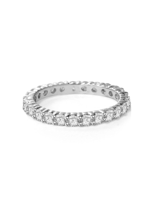 Pompeii3 1.00ct Diamond Eternity Stackable Wedding Ring 14k White Gold