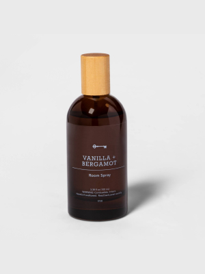 3.38 Fl Oz Amber Glass Vanilla And Bergamot Room Spray - Threshold™