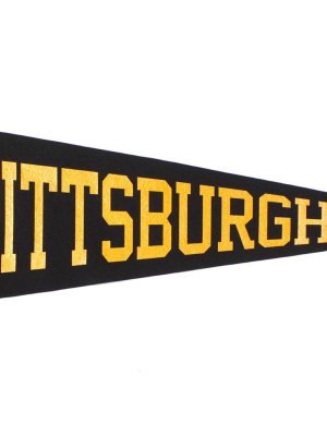 Pittsburgh, Pa Pennant - Black And Yellow • oxford Pennant Original