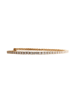 White Sapphire Flex Bangle In Rose Gold