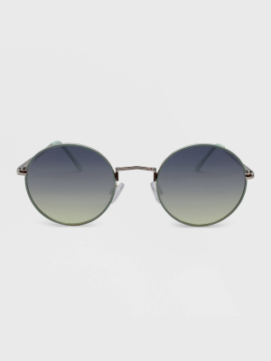 Women's Metal Round Sunglasses - Wild Fable™ Silver/green