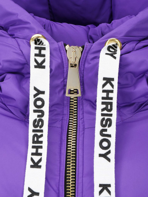 Khrisjoy Logo Print Drawstring Hooded Puffer Jacket