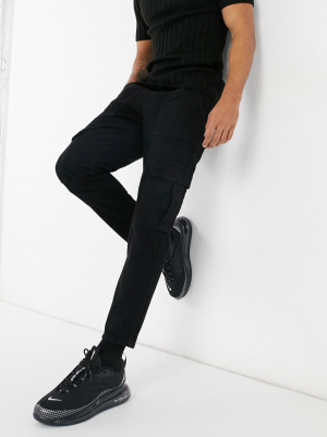 Asos Design Classic Rigid Jeans With Cargo Pocket In Black