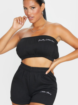 Prettylittlething Shape Black Embroidered Sweat...