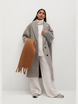 Textured Wool-blend Coat