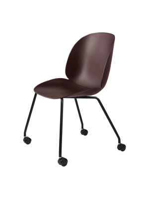 Beetle Meeting Chair - 4 Legs W/ Castors - Unupholstered