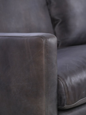Thomas Bina Vanessa 2 Seater Sofa - Destroyed Black Leather