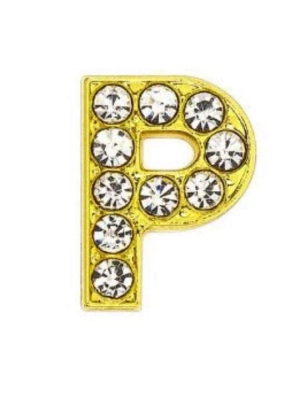 Pave Letter "p" - Gold Charm