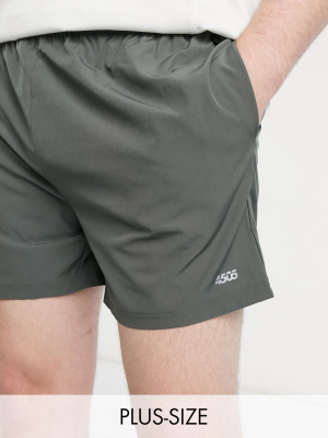 Asos 4505 Plus Icon Training Shorts In Mid Length With Quick Dry In Gray