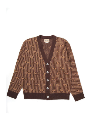 Gucci Kids Gg Intarsia Cardigan