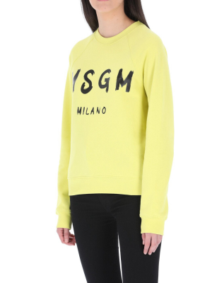 Msgm Logo Print Sweatshirt