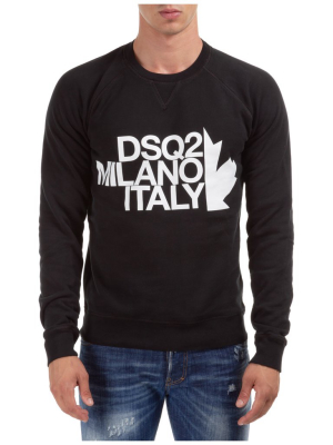 Dsquared2 Milano Italy Printed Crewneck Sweatshirt