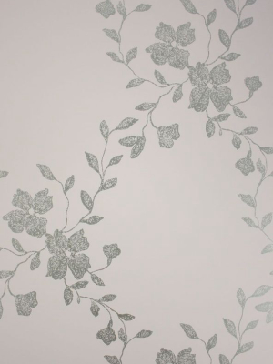 Alyssa Wallpaper In Grey From The Giverny Collection By Nina Campbell