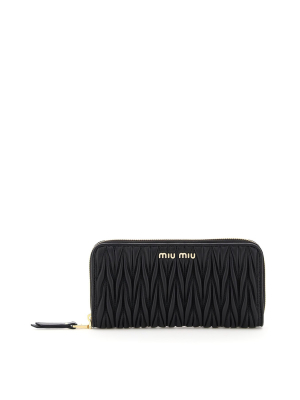 Miu Miu Matelassé Zip Around Wallet